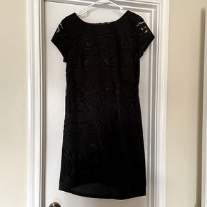 Lace detailed black dress